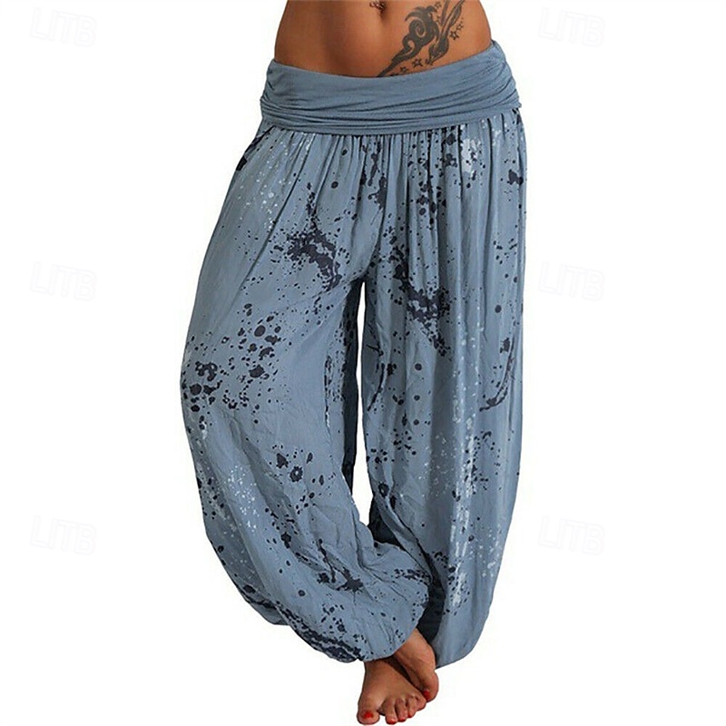 Mujer Pantalones Pantalones palazzo Moda Boho Longitud total Media cintura Estampado Cintura elástica Confortable Cómodo Microelástico Calle Ropa Cotidiana Noche Blanco Amarillo Rosa Verde Ejército 2025 - $19.99 –P10