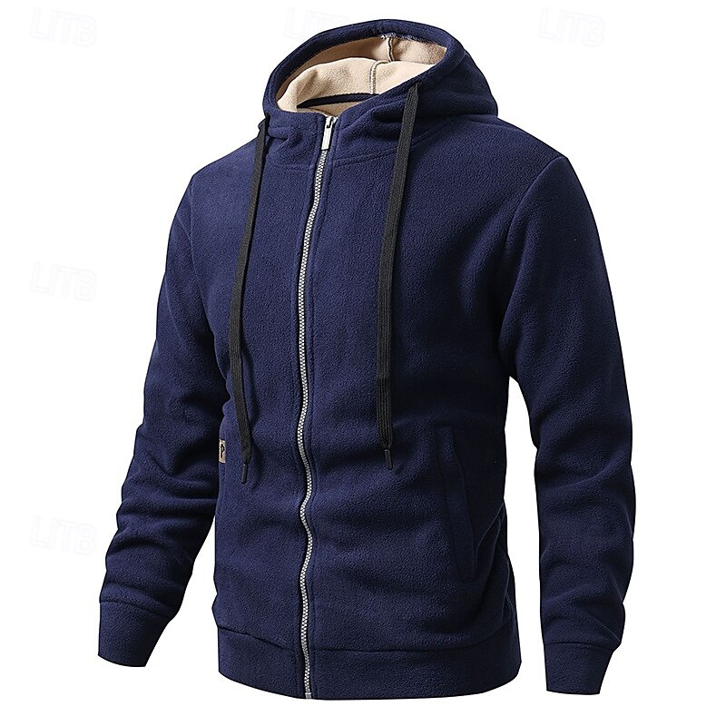 Herren Windjacke Wanderjacke Fleecejacke Außen Warm Wanderoutfits Wanderbekleidung Winter Herbst Oberteil Camping / Wandern / Höhlenforschung Laufen Dunkelgrau Schwarz Armeegrün 2025 - $25.59 –P6