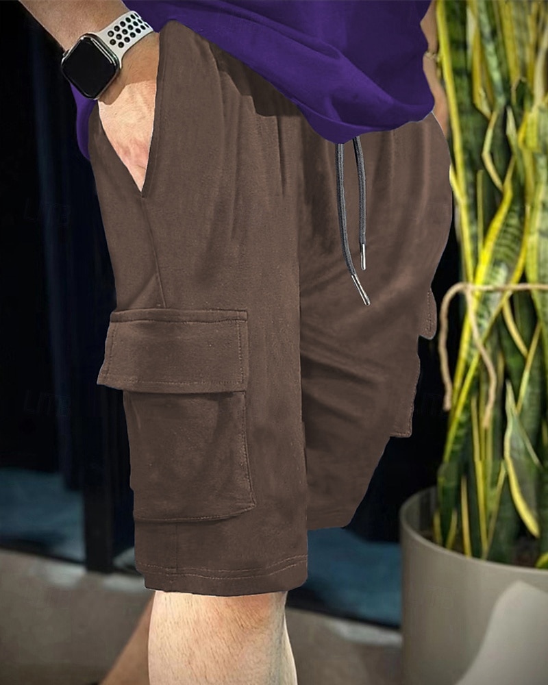 Men's Athletic Shorts Sweat Shorts Shorts Summer Shorts Pocket Drawstring Elastic Waist Plain Comfort Breathable Short Outdoor Sports Classic Casual Black Blue Micro-elastic 2026 - $20.99 –P14