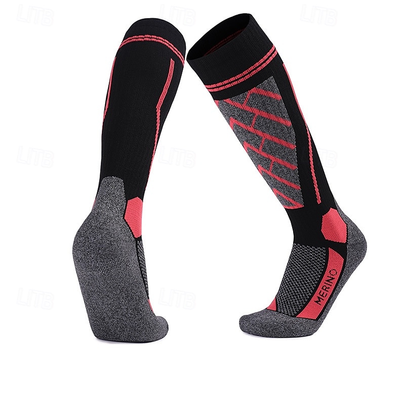 1 Par Hombre Mujer calcetines de lana merino Calcetines de senderismo Calcetines para correr Mantiene abrigado Transpirable Anti ampollas Grueso Invierno Al aire libre Sobre la pantorrilla Retazos 2025 - $17.49 –P10