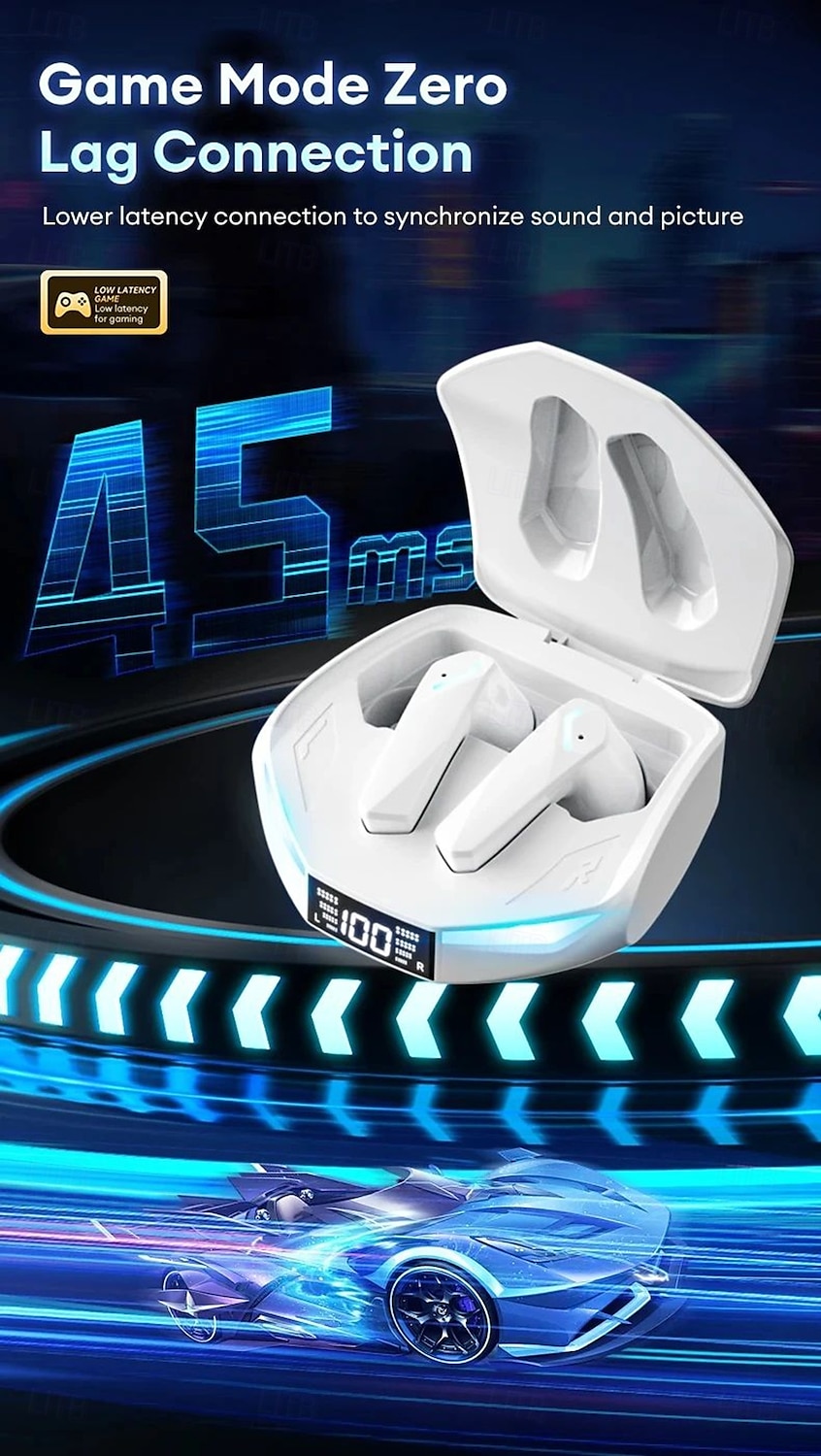 Lenovo XT53 Wireless Upgrade Bluetooth 5.4 Earphones Ultra Long Endurance Low Latency Gaming Headset LED Digital Display Earbuds 2025 - $28.99 –P3