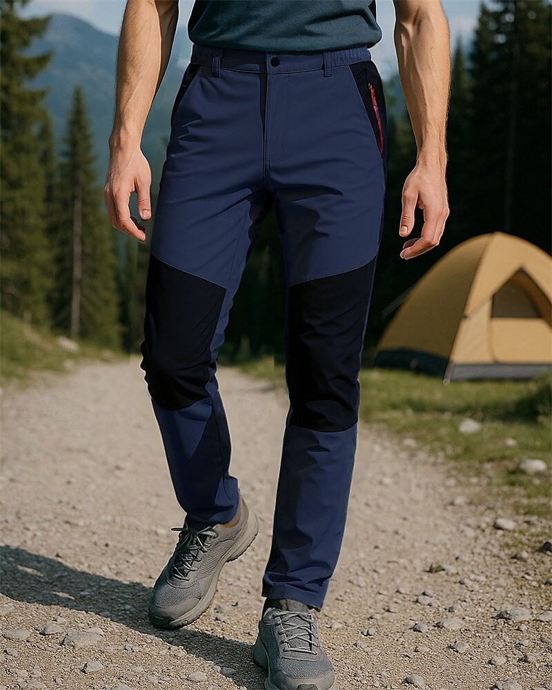 Voor heren Wandelbroek trainingsbroek Lapwerk Buiten Normale pasvorm waterdicht Winddicht Ademend Sneldrogend Broeken / Regenbroek / Overbroek Elastische taille Leger Groen Khaki Kamperen&Wandelen 2025 - $31.99 –P5