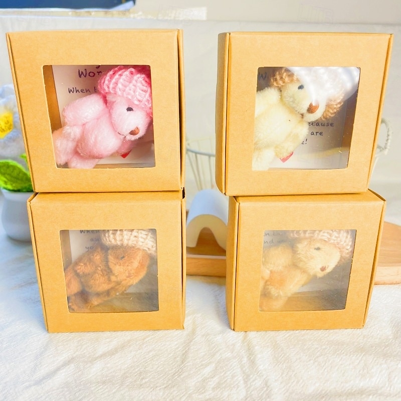 Mini orsacchiotto di peluche fatto a mano in confezione regalo, peluche tascabile per bambini e adulti, grazioso orsetto per regali di compleanno, San Valentino e anniversario. del 2025 a $9.99 –P8