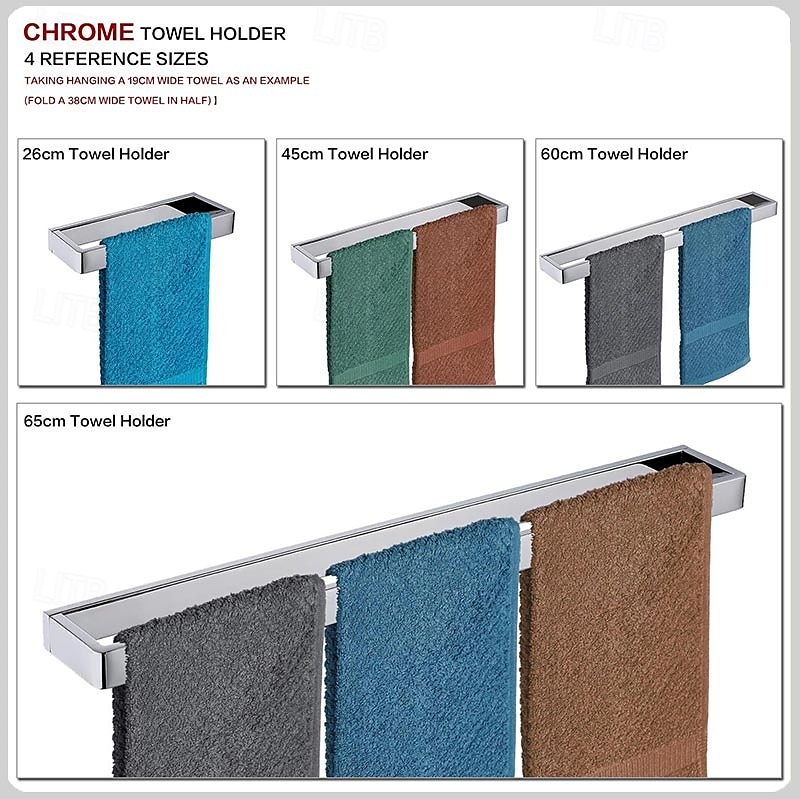 Towel Bar Towel Rack 304 Stainless Steel Wall Mounted Bathroom Hardware Towel Holder for Bath Towels, Rustproof Towel Rail for Kitchen, Shower, Hotel Use, Heavy Duty Polished Finish 2026 - $42.99 –P4
