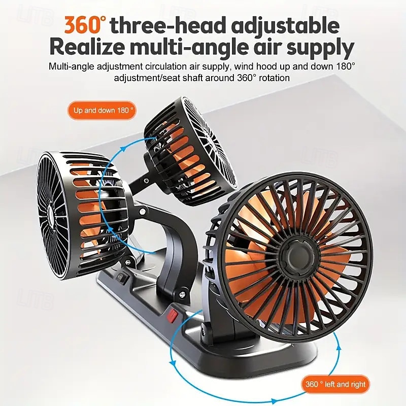 5V Car Fan Triple Head USB Interface Electronic Fan 3-speed Adjustable USB Gadget for Car Cooling Fan Car Computer Accessories - USB Fan Compatible with Notebook Computers 2025 - $38.99 –P9
