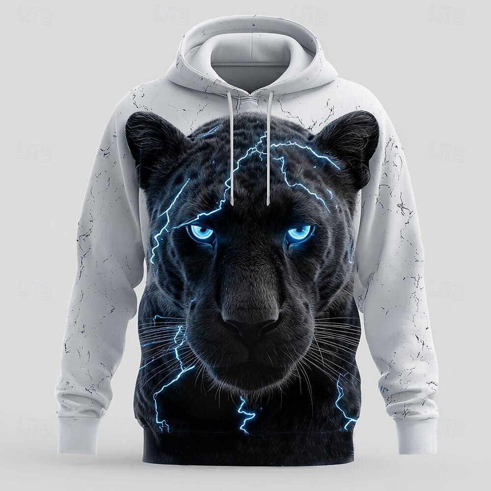 Per uomo Leopardo 3D Felpe con cappuccio Felpa Abbigliamento esterno Felpa con cappuccio Girocollo Cool Stampa 3D Club Abbigliamento casual alla moda Giallo Blu Coulisse Grafico Autunno Inverno del 2025 a $26.99 –P1