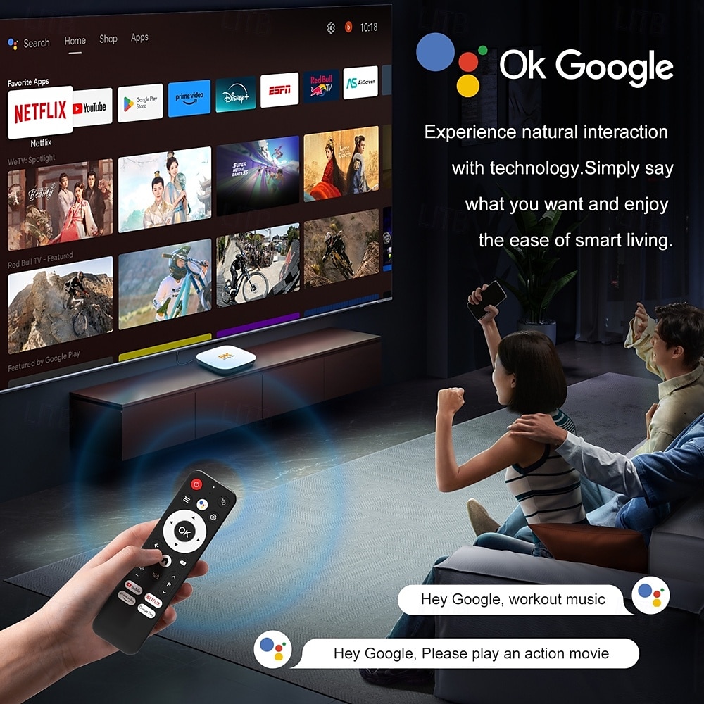 android 14 smart tv box h96 max m2 plus rockchip rk3528 1000m lan wifi6 bluetooth 5.4 8k 4k bt с голосовым гироскопом пультом дистанционного управления телеприставка медиаплеер 2025 - $41.99 –P5