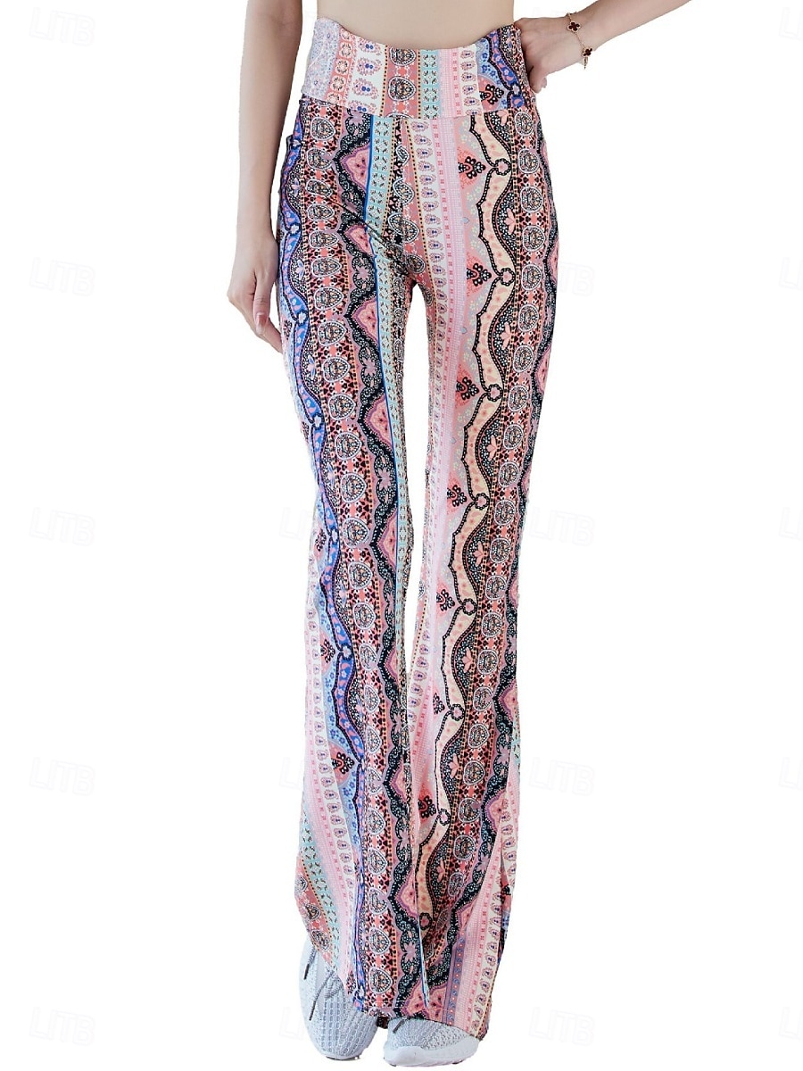 Dame Leggings Årgang Etnisk stil Full lengde Høy Midje Paisly Printer comfy Myk Bekvem Mikroelastisk utendørs Gate Svart Hvit Rosa Blå Sommer Vår Høst Slank Fasong 2025 - $19.99 –P5