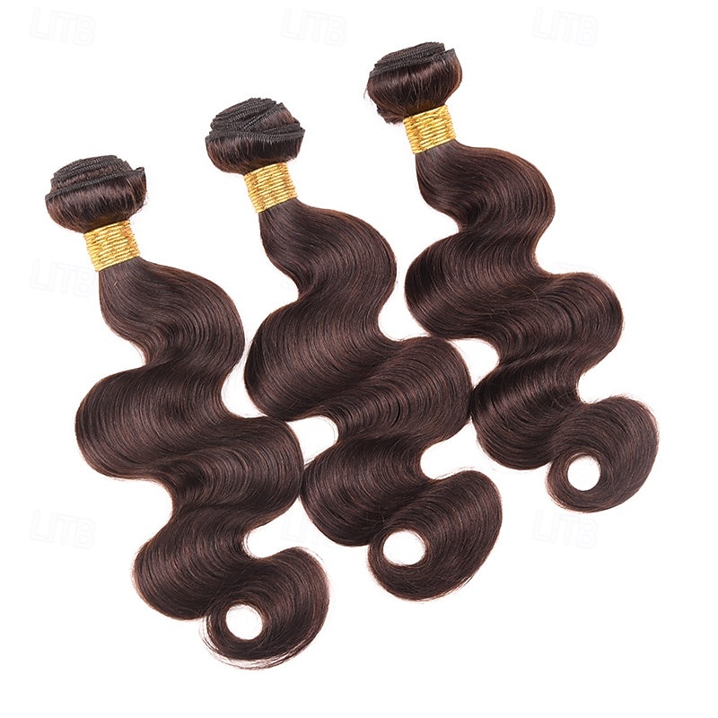 Extensions de cheveux humains brésiliens ondulés couleur brun foncé 2#, 3 paquets de 12 à 24 pouces de 2025 ? $177.99 –P3