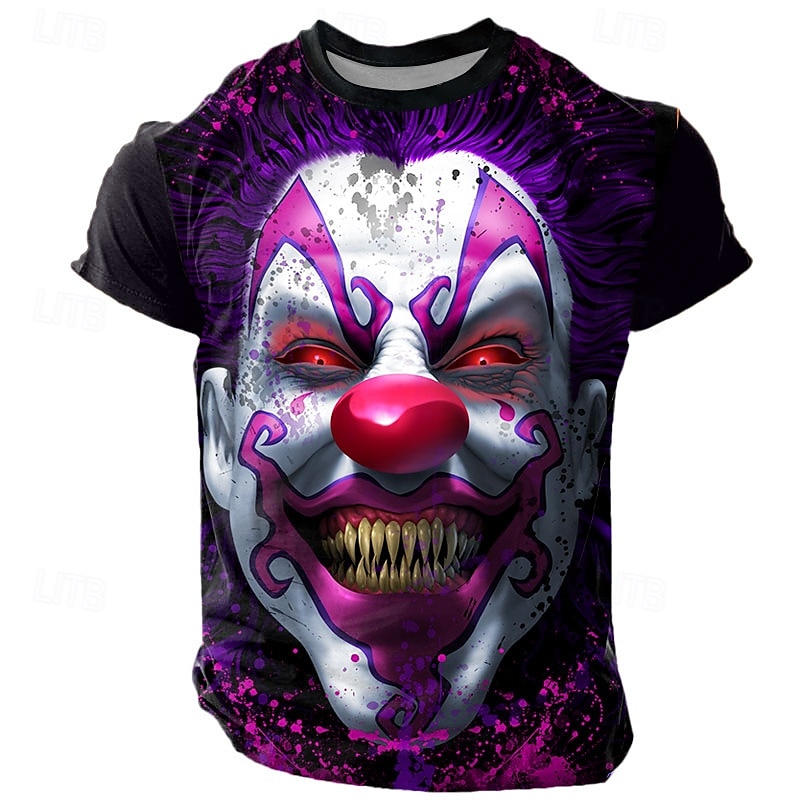 Tom Wood Halloween Herreklovn T-skjorte Kortermet T-skjorte 3D-print Rundhalset T-skjorte Overdrevet Designer Fest Gate Avslappet Lilla Sommer Vår Alle Årstider Klær S M L XL XXL 2025 - $19.99 –P1