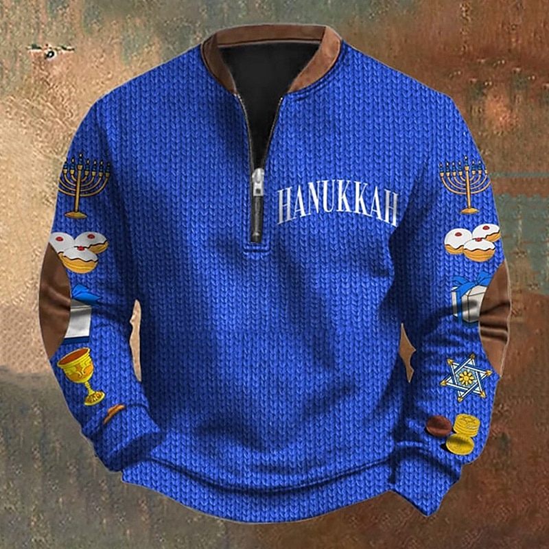 Hombre Sudadera Sudadera con un cuarto de cremallera Negro Verde Ejército Azul Real Media cremallera Graphic Bloque de color Letra Deporte Diario Festivos Poliéster Ropa de calle Casual Otoño invierno 2025 - $21.99 –P1