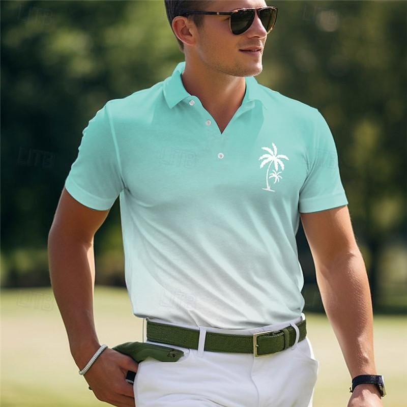 Kentucky Derby Miesten Havaijilaiset poolopaidat Golfpaita Lyhythihainen Poolopaidat Kauluspaidat Vapaa-aika Ranta-asut Lomavaatteet Trooppiset vaatteet Juhla-asut Napit 3D-tulostus Kesä Keltainen 2025 - $22.99 –P1
