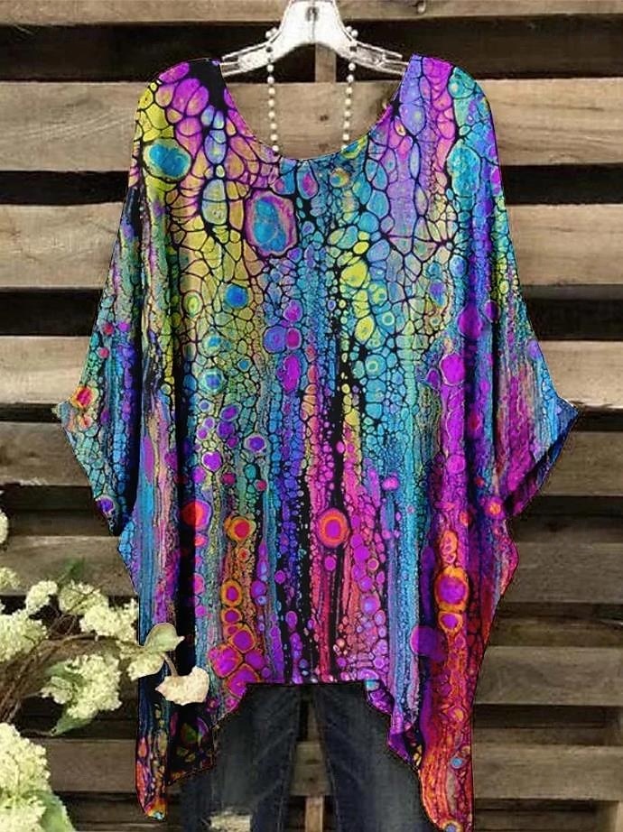 Női Boho ing Grafika Absztrakt Elegáns Csehország Aktív Rövid ujjú Denevérujj Terített nyak Normál felsők Napi Szabadság Strandruházat Sárga Medence Bíbor Fukszia Narancssárga Nyár Tavasz 2025 - $22.99 –P2