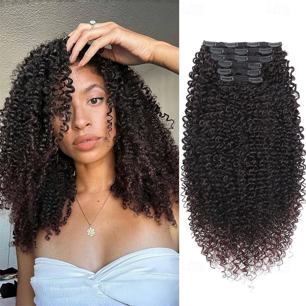 Krøllete klips i hårextensions urbeauty rosa mango 6 stk proteinsilke kinky krøllete hårextensions klips for svarte kvinner hår mykt naturlig slitesterkt lett lang levetid 2025 - $26.99 –P4