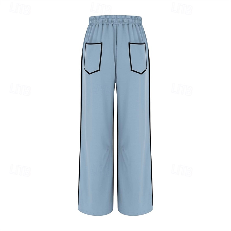 Dame Joggebukser Bukser Rett Fritid Treningsklær Lang Middels midje Lapper Lomme Elastisk snordesign Høyt snitt Pusteevne Myk Mikroelastisk Feriereise Gate Dagligdagstøy Svart Militærgrønn Navybl 2025 - $20.99 –P4