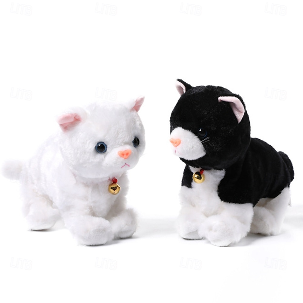 Interactief elektronisch knuffeldier - upgrade met led-licht, ogen, geanimeerde geluidsbesturing, elektronische huisdierenrobot, kat, kitten, speelgoed, cadeaus voor jongens &meisjes kinderverjaardag 2025 - $42.99 –P2