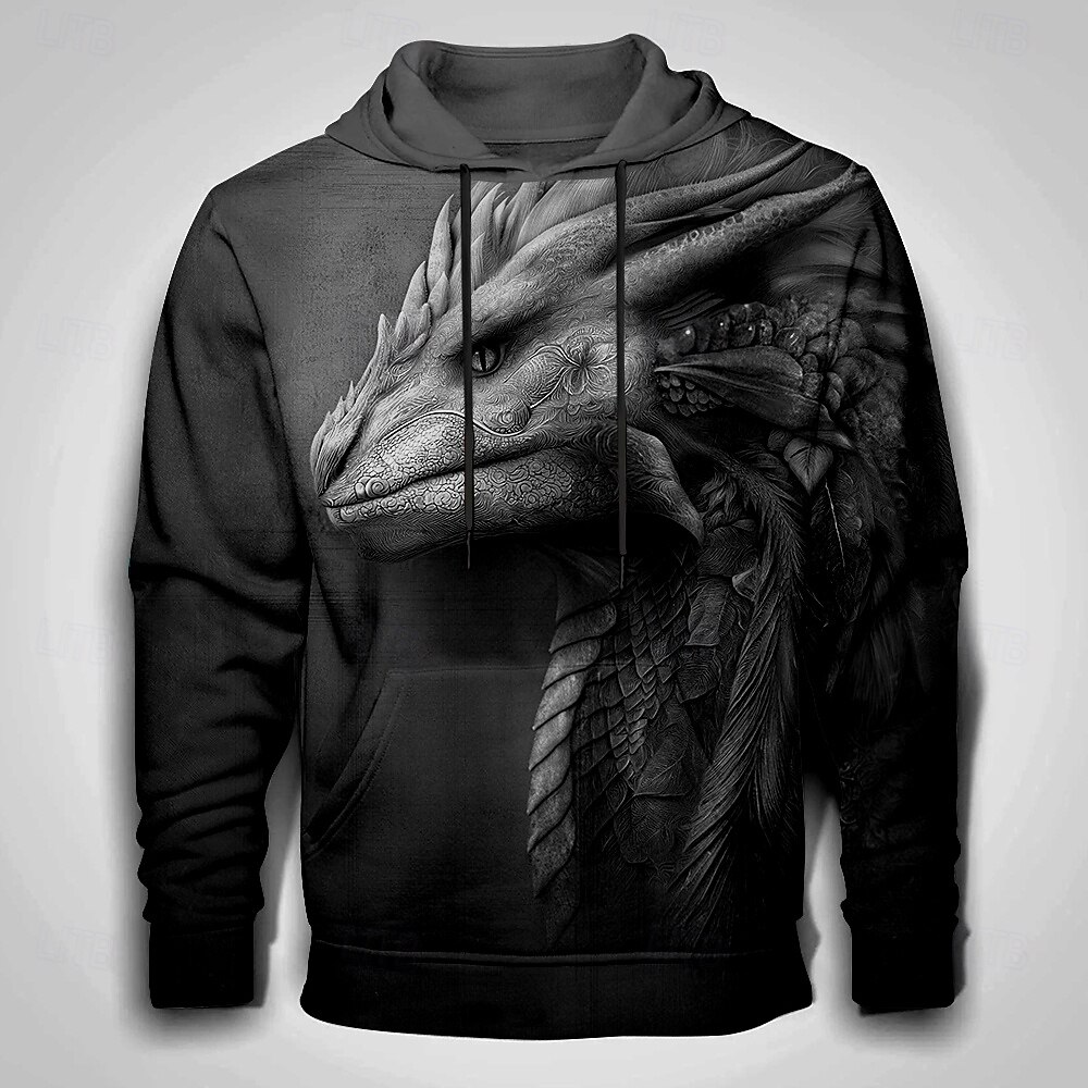 Per uomo Drago 3D Felpe con cappuccio Felpa Felpa con cappuccio Felpa con cappuccio Girocollo Cool Stampa 3D Club Abbigliamento casual alla moda Nero Blu Coulisse Grafico Autunno Inverno progettista del 2025 a $26.99 –P2