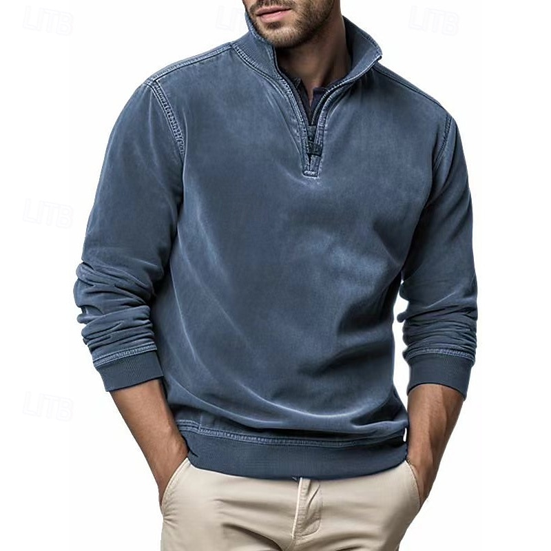 Pánské Mikina Čtvrtletní mikina na zip Černá Námořnická modř Oranžová Trávová zelená Kávová Poloviční zip Bez vzoru Sporty a outdoor Denní Dovolená Polyester Šik ven Základní Na běžné nošení Jaro 2025 - $36.99 –P4