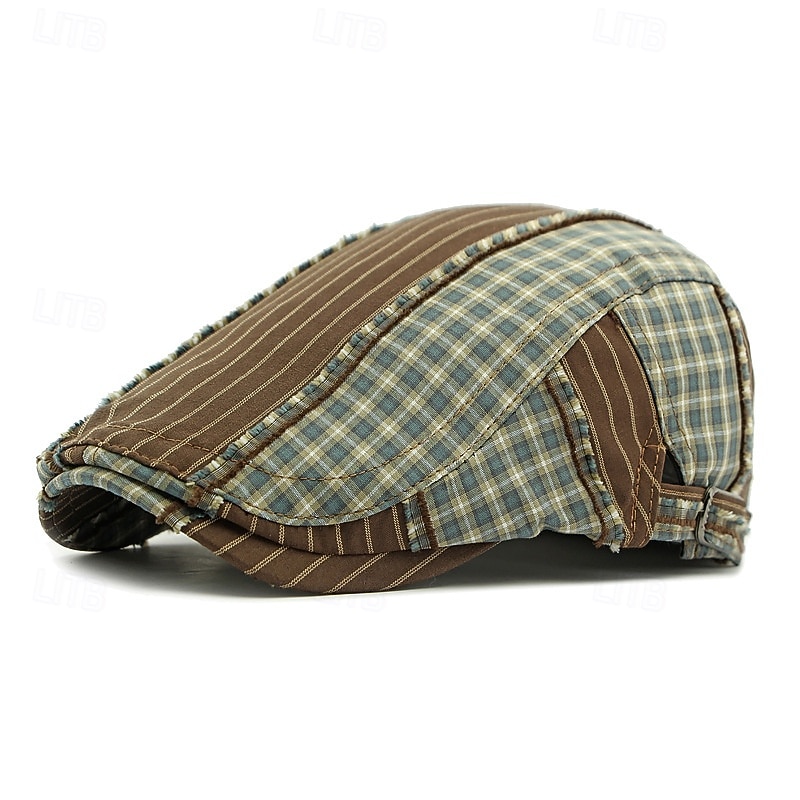 Per uomo Coppola Cappello Ascot Cappello da Giornalista Nero Rosso Cotone Moda Casual Streetwear Quotidiano Plaid Regolabile Protezione solare Traspirante del 2026 a $12.99 –P7