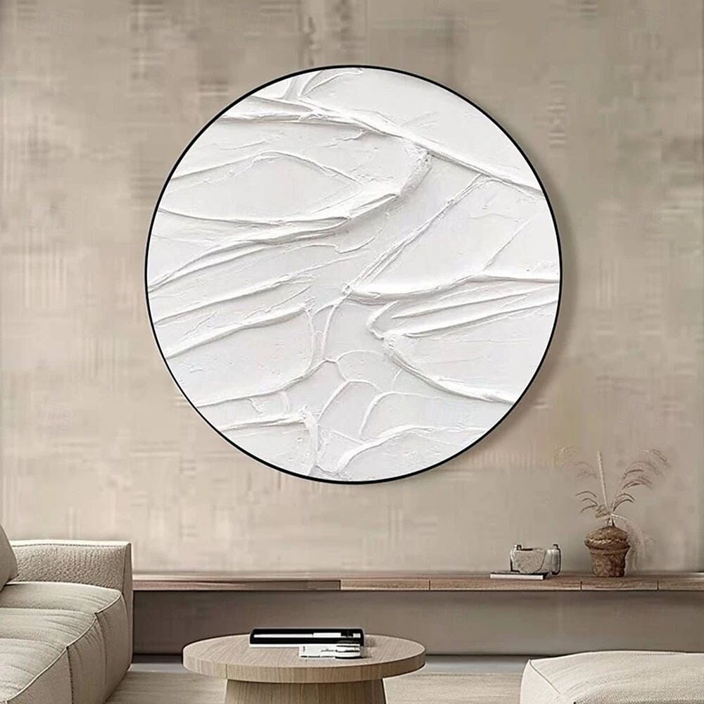 Hang målad oljemålning HANDMÅLAD Cirkel Form Abstrakt Landskap Klassisk Modern 2025 - $225.49 –P2
