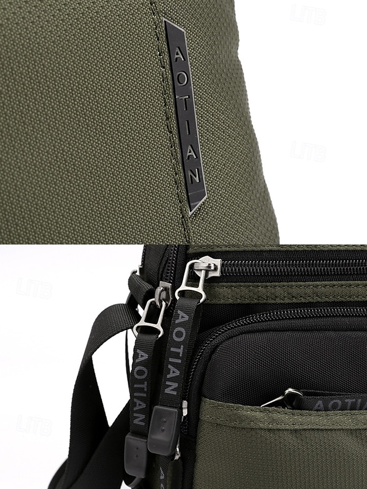 férfi vízálló nejlon crossbody messenger táska – könnyű, többzsebes válltáska utazáshoz, munkába vagy hétköznapi használatra 2025 - $18.99 –P6