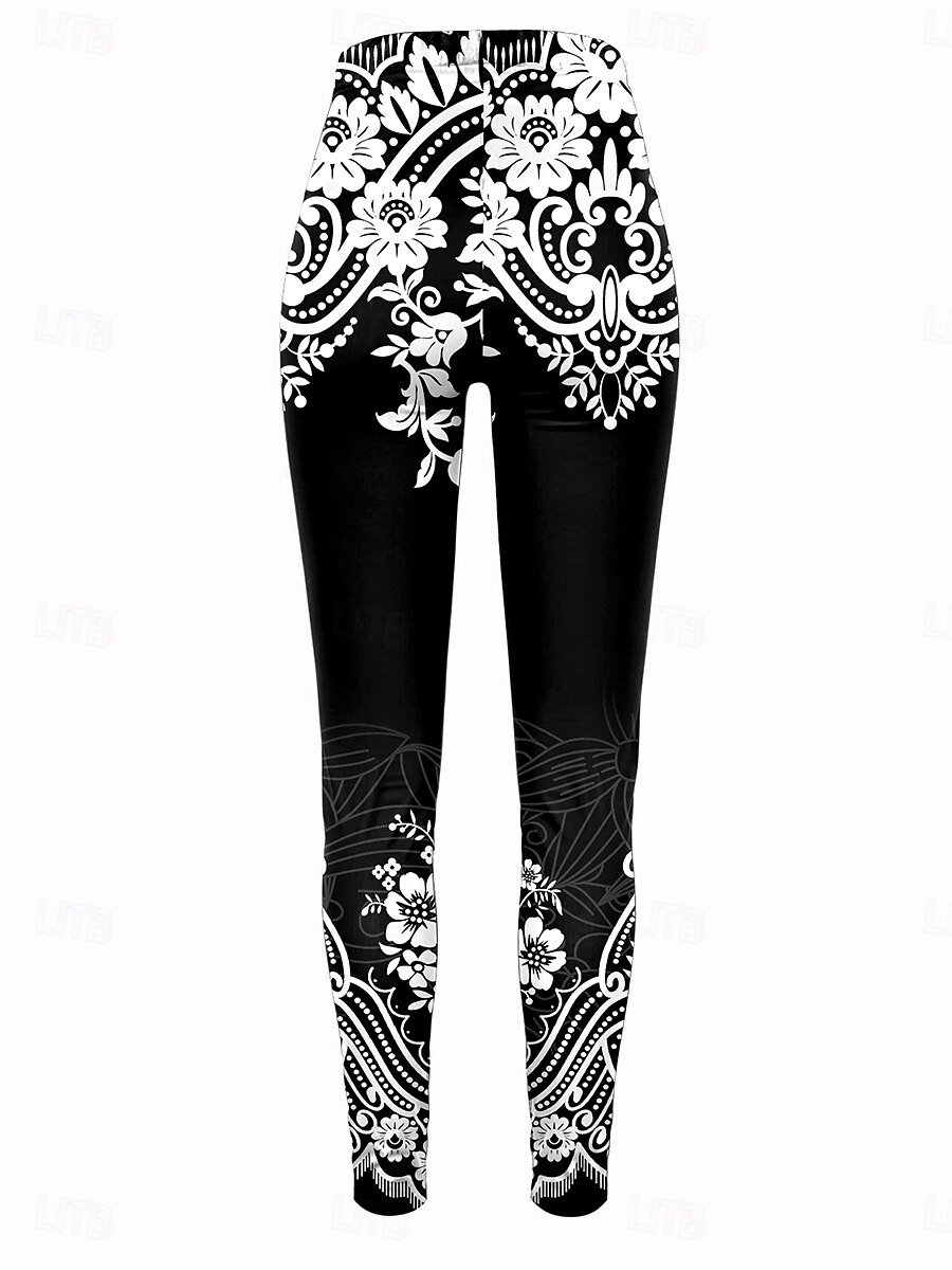 Femmes Leggings ancien Mode Style Ethnique Longueur complète Taille haute Graphique Formes Géométriques Impression Respirant Doux Élastique Occasionnel Quotidien Fête Blanche Bleu Vert Améthyste Ét de 2025 ? $19.99 –P2