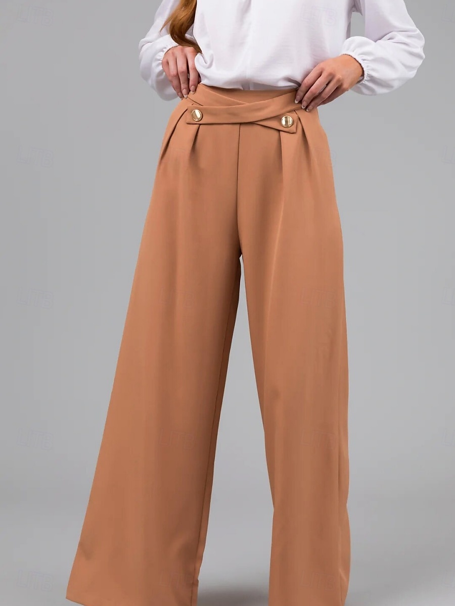 Per donna Chinos Dritto Moda Streetwear Lunghezza intera Vita Alta Semplice Tasca Comodo Morbido Confortevole Micro-elastico All'aperto Streetwear Arancione Estate Primavera Vestibilità comoda del 2025 a $29.99 –P7