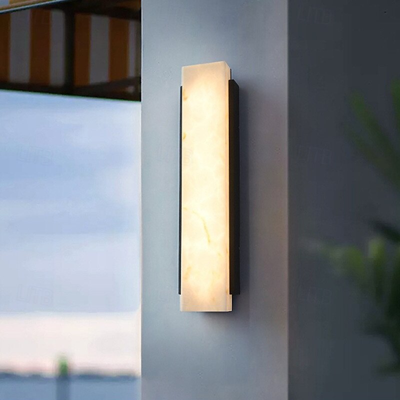Applique murale LED d'extérieur design linéaire, éclairage en marbre étanche, applique murale d'intérieur moderne pour chambre à coucher, lumière blanche chaude, 1 pièce de 2025 ? $232.29 –P2