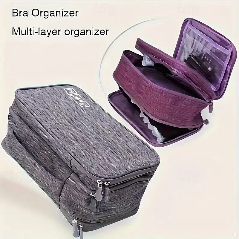 bolsa de viagem para guardar sutiãs e meias, organizador leve multicamadas com fecho de zíper, tecido durável, roxo, lavável à mão, várias cores disponíveis de 2025 por $15.49 –P3