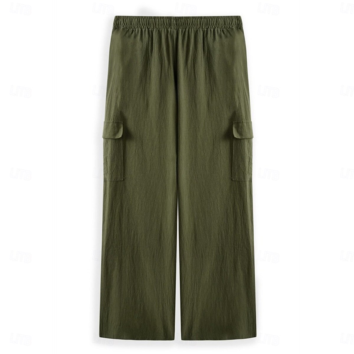 Men's Cargo Pants Trousers Shorts Summer Pants Beach Pants Drawstring Elastic Waist Multi Pocket Solid Color Plain Comfort Breathable Full Length Outdoor Daily Holiday Vacation Fashion Black White 2025 - $25.99 –P3