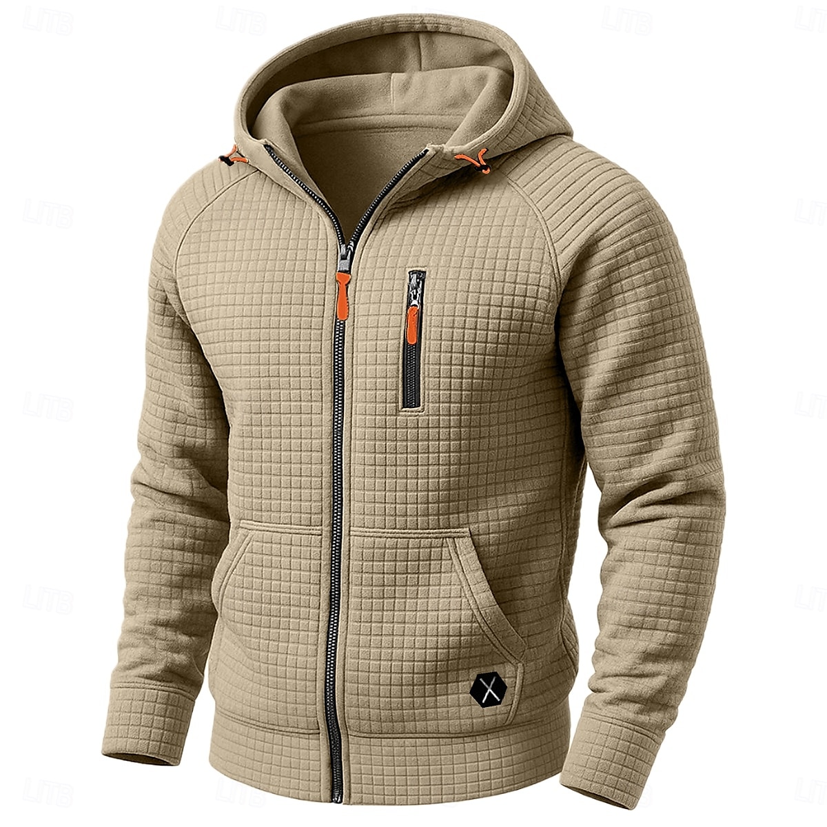 Homme Sweat à capuche gaufré Sweat à capuche zippé intégral Sweat à capuche tactique Noir Kaki Gris Claire À capuche Uni Fermeture éclair Avec Poches Travail Sport & Loisir Occasionnel Streetwear de 2025 ? $32.99 –P4