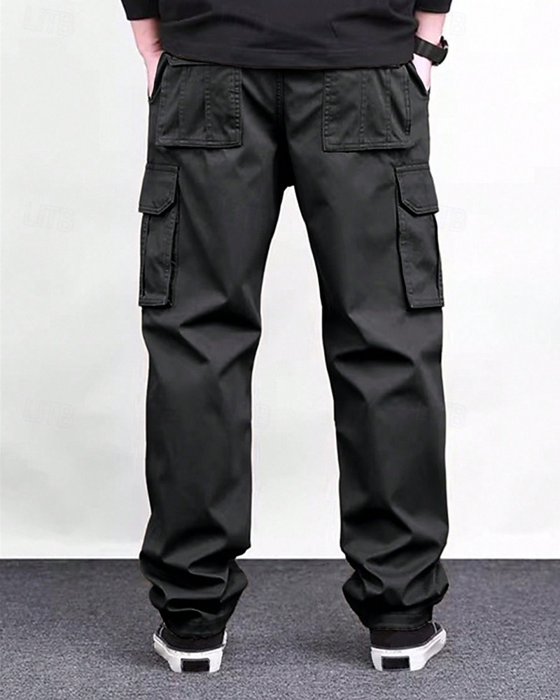 Men's Cargo Pants Trousers Elastic Waist Drawstring Multi Pocket Plain Wearable Outdoor Daily Camping & Hiking Fashion Classic Black Green 2025 - $28.99 –P8