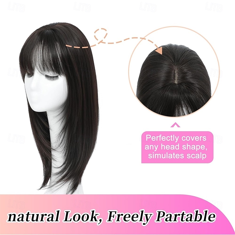 Hair Toppers for Women with Thinning Hair 360 3D Toppers Hair Pieces for Women French Clip in Bangs 18 Inch Curly Wavy 2025 - $20.99 –P5
