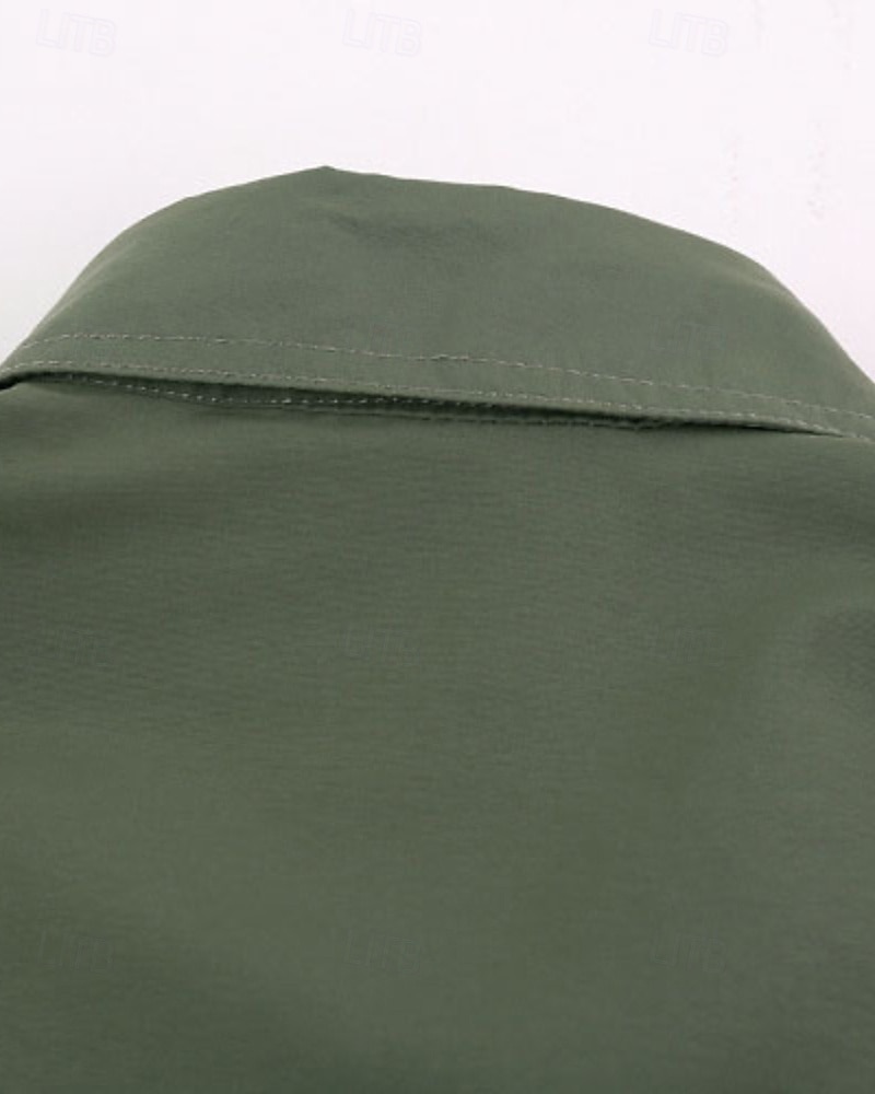 Herren Wanderhemd Wanderspitze Cargo-Shirt Langarm Umlegekragen Oberteil Außen Wasserdicht Winddicht Leicht Polyester Dunkelgrau Armeegrün Khaki Laufen Camping / Wandern / Höhlenforschung 2025 - $23.99 –P9