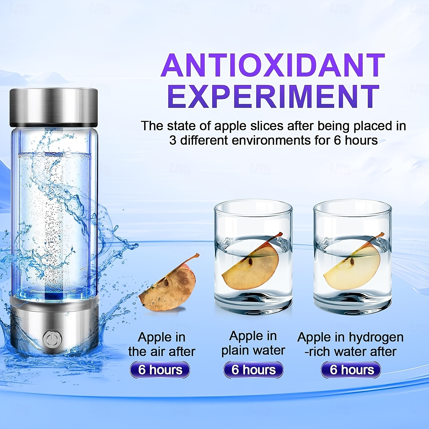 Bottiglia d'acqua all'idrogeno, generatore di acqua all'idrogeno portatile, tecnologia SPE PEM, ionizzatore d'acqua, regalo per amore, adatto per viaggi, esercizi, casa, coperchio nero. del 2025 a $44.99 –P5