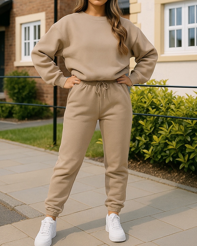 Per donna Tuta da Ginnastica Pantaloni da Tuta Felpa pullover Tasca Tinta unita Completo Abbigliamento Primavera Autunno Nero Bianco Palestra Allenamento Corsa Antivento Manica Lunga Sport del 2026 a $31.99 –P7