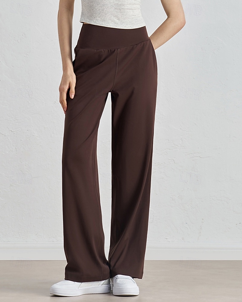 Damen Fitnesshose Pilates-Hosen Yogahose Mit Taschen Leicht Hohe Taille Fitnessstudio Pilates Zumba Unterteile Einfarbig Schwarz Weiß Dunkelmarine Herbst Sport Sportkleidung Mikroelastisch Lässiger 2025 - $35.99 –P3