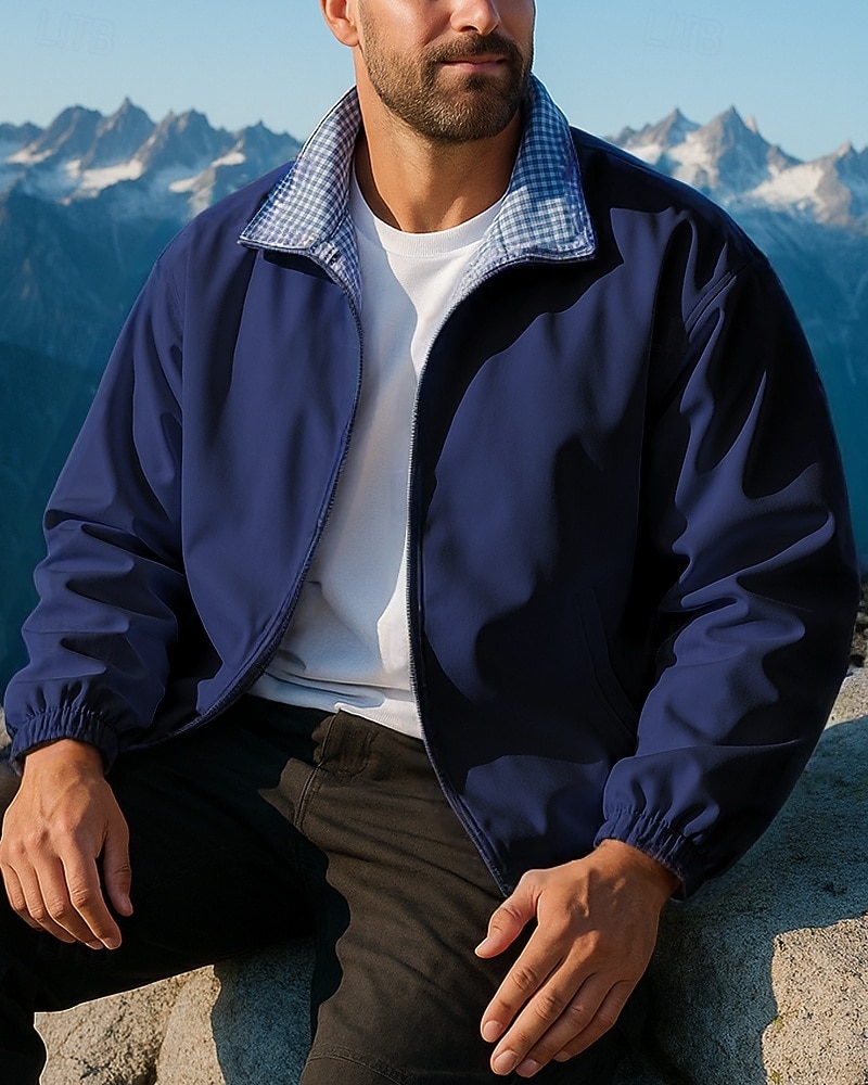 Voor heren Buitenjas Wandeljack Buiten Zonbescherming Sneldrogend Lichtgewicht UV-koeling Wandeloutfits Wandelkleding Lente Herfst Jack Tennis Golf Hardlopen Effen Kleur Lichtgeel Zwart Hemelsblauw 2025 - $55.99 –P8