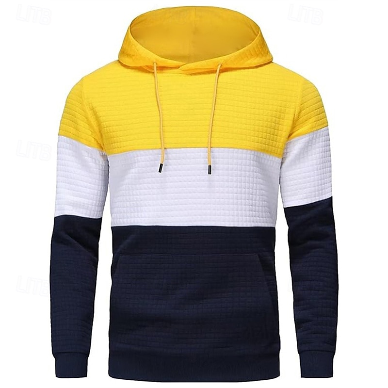 Hombre Sudadera Blanco Amarillo Vino Verde Ejército Caqui Con Capucha Bloque de color Bolsillo Con Texturas Deporte Diario Festivos Poliéster Ropa de calle Básico Casual Primavera Otoño Ropa 2025 - $20.99 –P11
