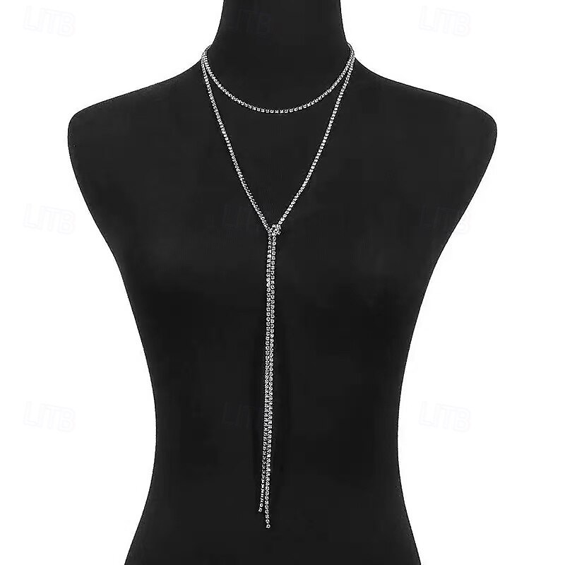 colier cromat unisex elegant lux romantic clasic colier pentru aniversare nuntă invitat sărbătoare 2025 - $23.99 –P2