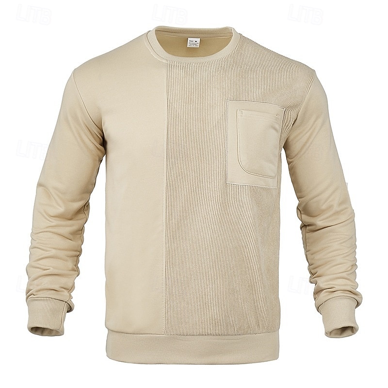 Homme Sweat-shirt Pull Noir Blanche Beige Gris Col ras du cou Uni Texturé Sport & Loisir Occasionnel Quotidien Streetwear Frais Designer Printemps & Automne Vêtement Tenue Pulls Capuche Pulls de 2025 ? $23.99 –P2