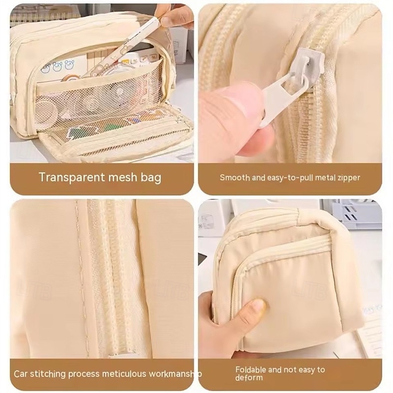 пенал большой емкости, сумка для карандашей, ручная сумка для ручек, косметический портативный подарок для офиса, школы, подростка, девочки, мальчика, мужчины, женщины, взрослого 2026 - $11.99 –P10