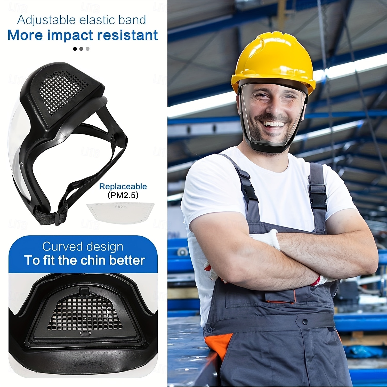 Full Face Protective Mask Adjustable Anti-fog Plastic Mask, Breathable Design, Suitable For Outdoor And Kitchen, Secure Closure - Ideal Gift For Family And Friends, Multifunctional Protective Mask 2025 - $7.99 –P9