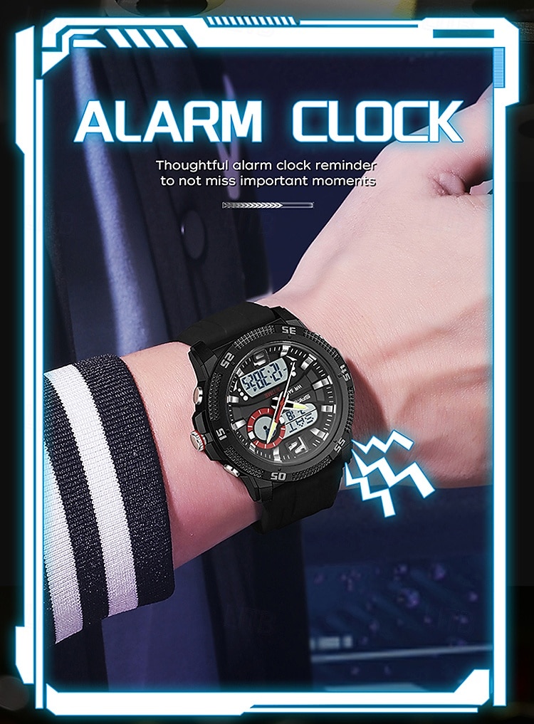 SANDA 3372 Dual Display Men's Watch Chronograph Alarm Clock Sport Multi functional Waterproof LED Electronic Watches 2025 - $26.99 –P5