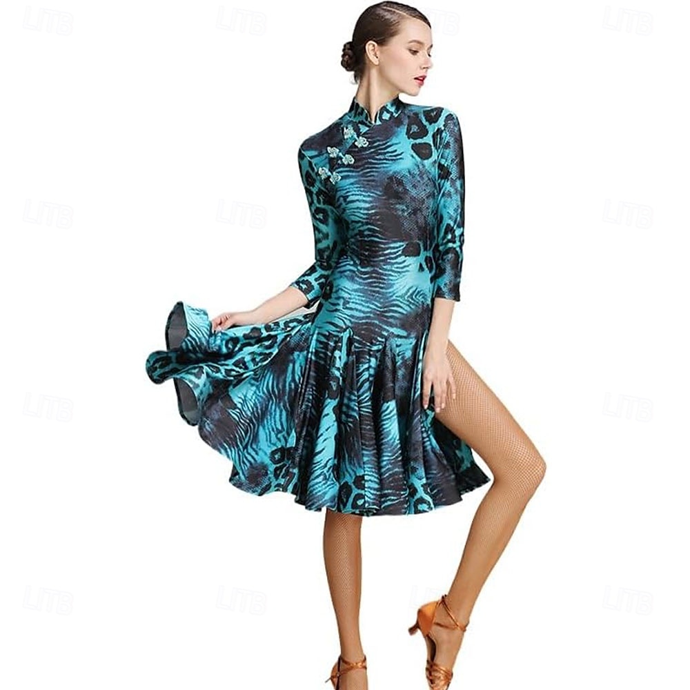 Rochie de dans de sală pentru femei, rochie latină modernă de vals și tango, costum de dans profesional pentru performanță 2025 - $126.99 –P7