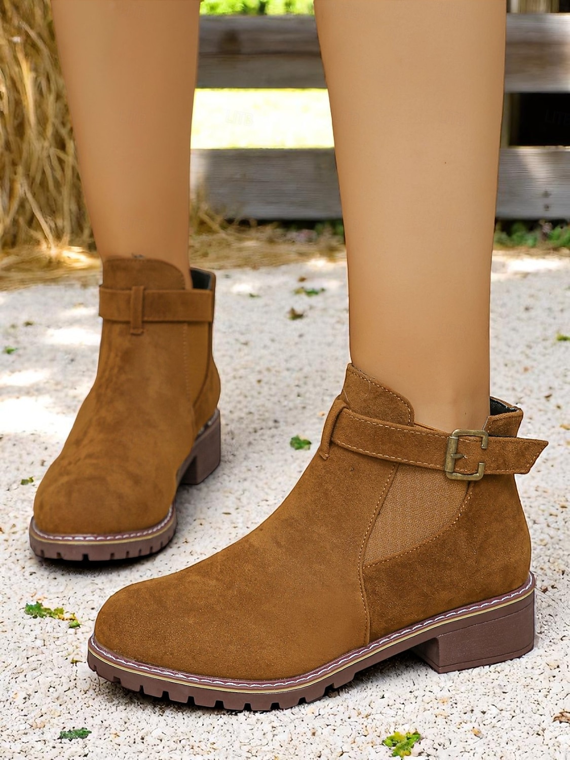 Women's Brown Ankle Boots – Fall Boots with Buckle Strap for Oktoberfest, Farm Markets, Beer Festival and Rustic Outdoor Days 2025 - $26.99 –P3