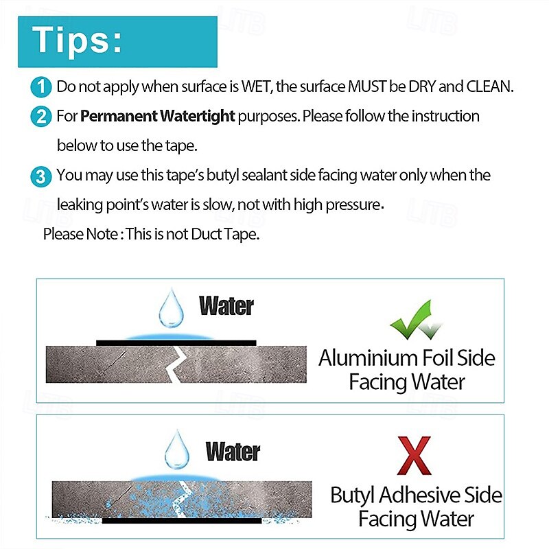 Aluminiumbutyltape, 5 cm x 500 cm (2 inch x 16,5 voet) waterdichte lekdichtingstape voor metalen dakbedekking, camperdaken, ramen en reparatie van lekken in goten 2025 - $9.49 –P7