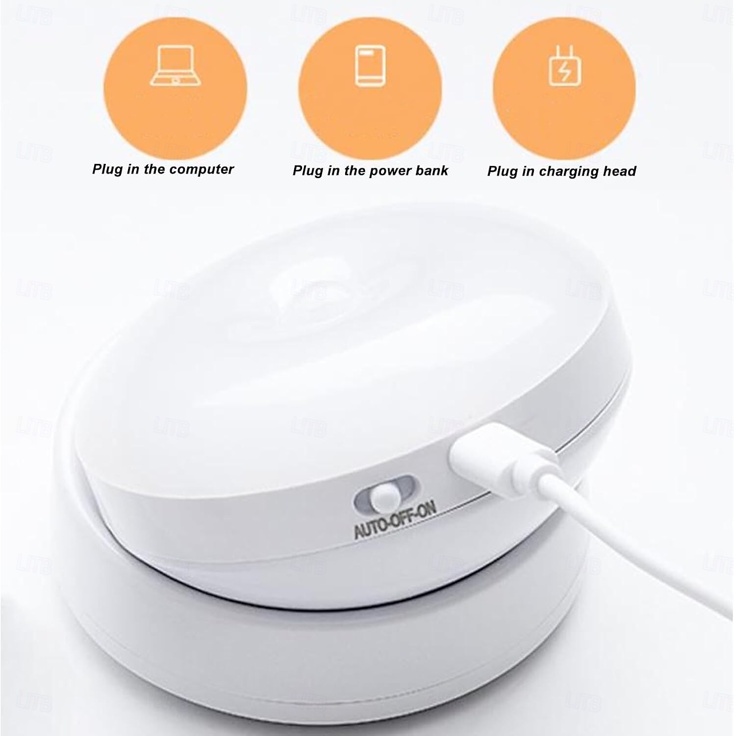 Luz nocturna con sensor de movimiento LED, lámpara de pared de inducción recargable con rotación de 360 grados, lámpara de pared LED para escalera, armario, pasillo, dormitorio 2025 - $16.49 –P8