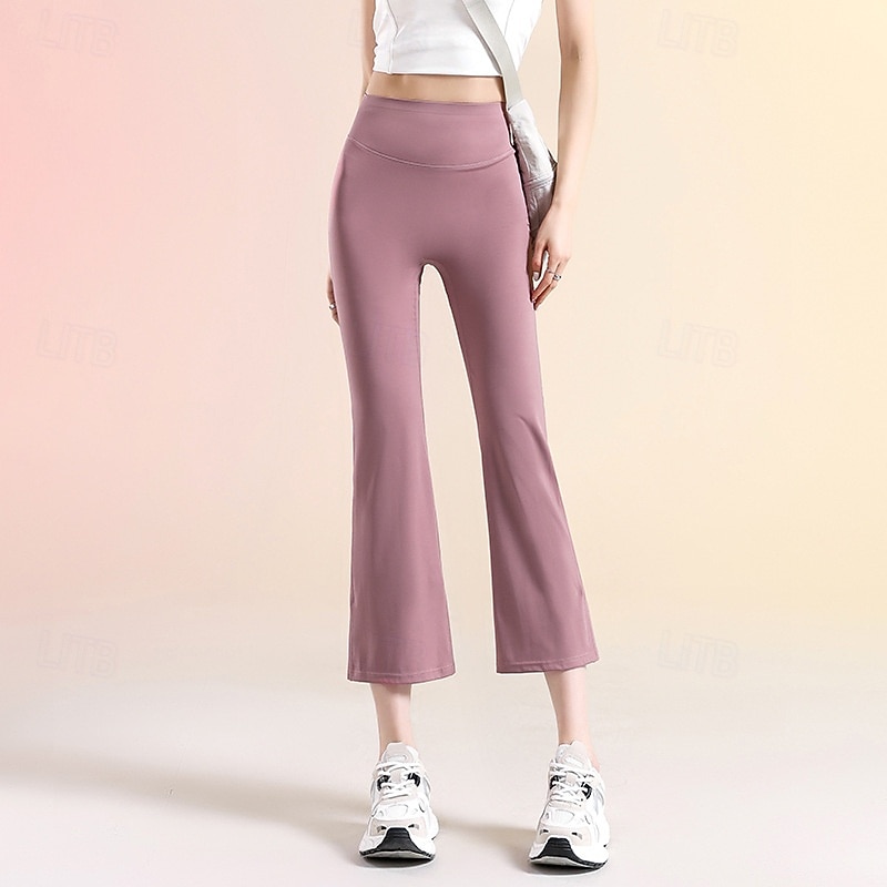 Per donna leggings da pilates Pantaloni sportivi Leggings da yoga Svasato Leggero Pilates Zumba Corsa Leggings Capri Tinta unica Nero Bianco Rosa Autunno Inverno Gli sport Abbigliamento sportivo del 2026 a $17.99 –P8
