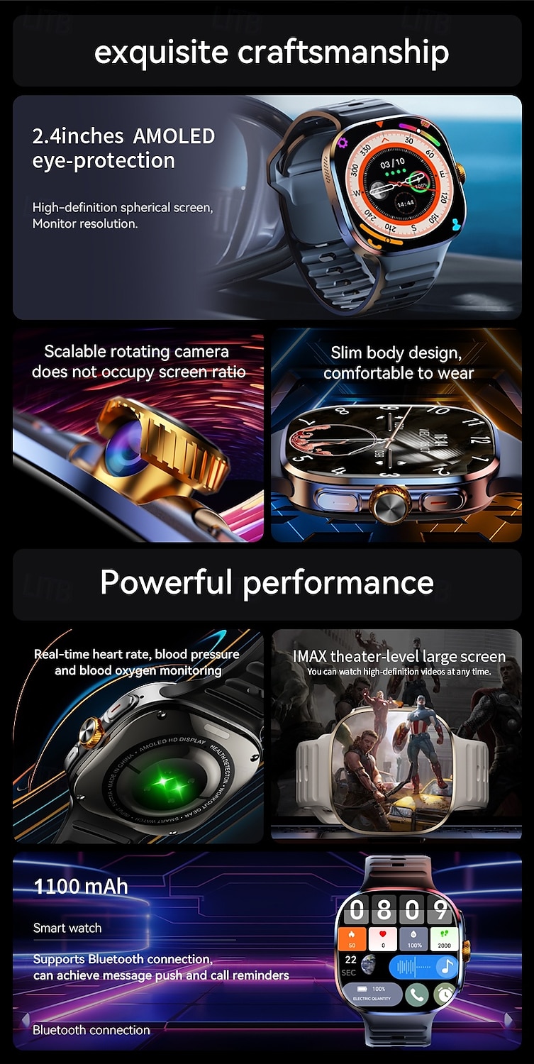 IMOSI Android Smart Watch Men GPS 3GB RAM/32G ROM Storage HD Dual Camera NFC 2G 4G SIM Card WIFI Wireless Fast Internet Access 2025 - $139.99 –P2